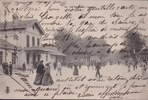 CPA Le Raincy, La Gare, gelaufen 1903