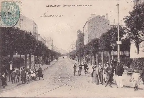 CPA Le Raincy, Avenue du Chemin de Fer, Billard, gelaufen 1904