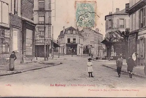 CPA Le Raincy, Allee Nicolas Carnot, Boucherie, Spiritueux, gelaufen 1903