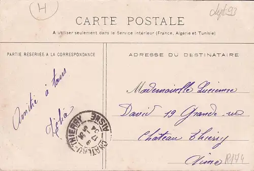 CPA Le Raincy, Rond Point de la Station et Avenue Victor Hugo, Felix Potin, gelaufen 1904