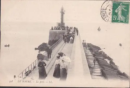 CPA Le Havre, La Jetee, gelaufen 190?