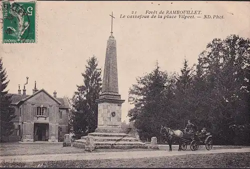 CPA Foret de Rambouillet, Le carrefour de la Place Vilpert, gelaufen