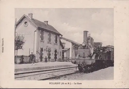 CPA Bulligny, La Gare, Train, incurvé