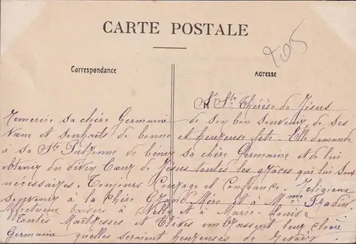 CPA Buais, Pensionnat du Sacre Cœur, Juin 1909, inachevé