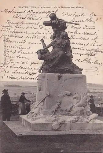 CPA Chateaudun, Monument de la Defence, gelaufen 1905