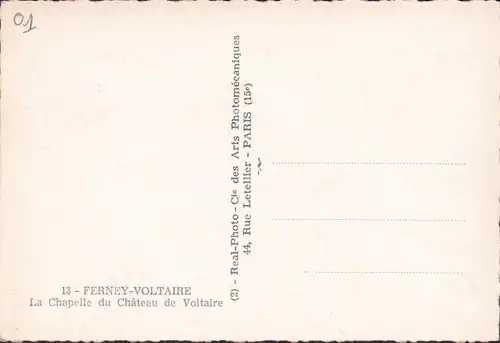 CP Ferney Voltaire, La Chapelle du Chateau de Voltaire, inachevée