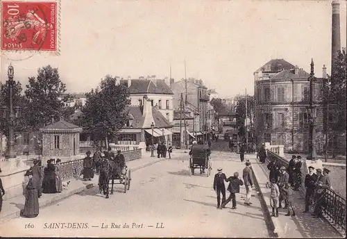 CPA Saint Denis, La Rue du Port, gelaufen 1908