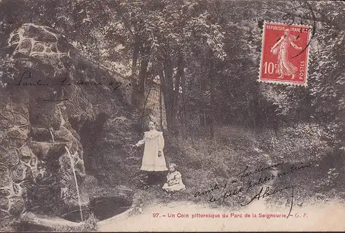 CPA Pantin, Un Coin pittoresque du Parc de la Seigneurie, gelaufen 1909