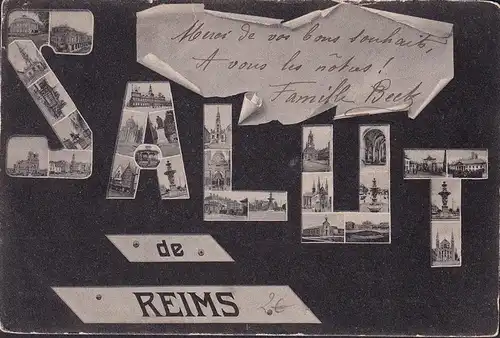 CPA Salut de Reims, couru en 1905