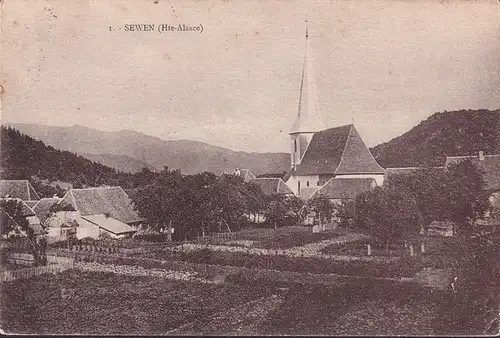 CPA Sewen, L Eglise, gelaufen 1923