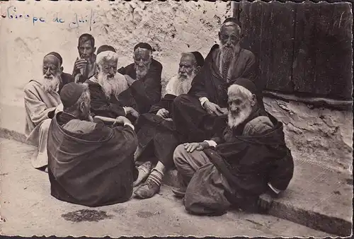 CPA Maroc, Scenes et Types, Groupe de Juifs, ungelaufen
