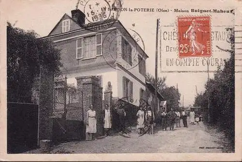 CPA Saint Samson la Poterie, Maison Buignet Maheux, gelaufen 1936