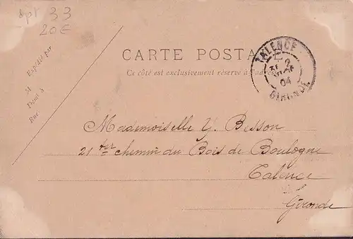 CPA Bordeaux, Un coin du Marche Neuf, gelaufen 1904