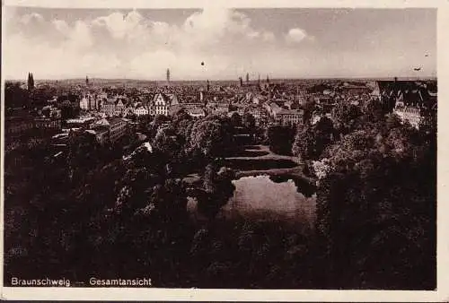 AK Braunschweig, Gesamtansicht, gelaufen 1930