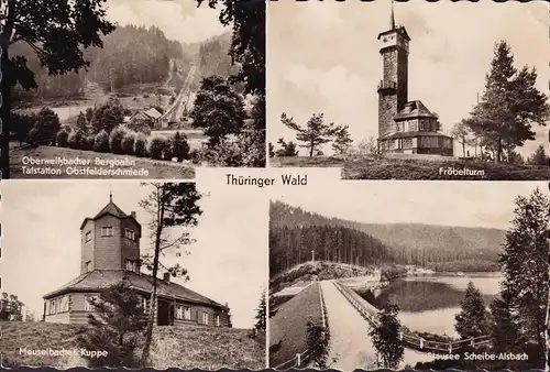 AK Schwarzatal, Oberweißbacher Bergbahn, Fröbelturm, Meuselbacher Kuppe, Stausee, ungelaufen