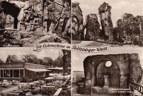 AK Bad Meinberg, Die Externsteine, Kreuzabnahme, Gaststätte, Kalvarienkapelle, gelaufen 1973