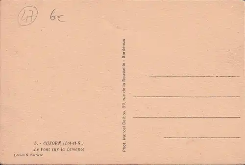 CPA Cuzorn, Le Pont sur la Lemance, ungelaufen