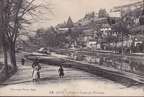 CPA Agen, Canel et Coleau de l Ermitage, gelaufen 1915