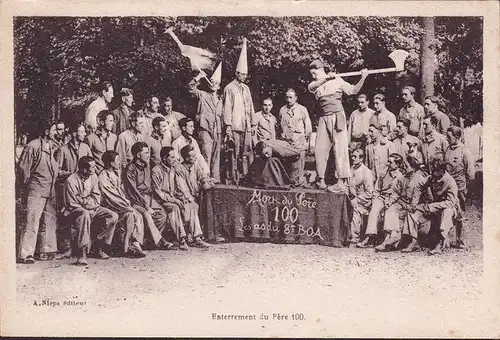 CPA Enterrentment, Moch du Pere 100, Les as du 8 BOA, Troupe de theatre de soldats, ungelaufen