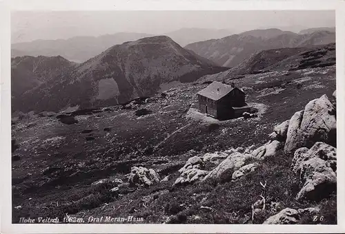 AK Graf Meran Haus, Hohe Veitsch, gelaufen 1950