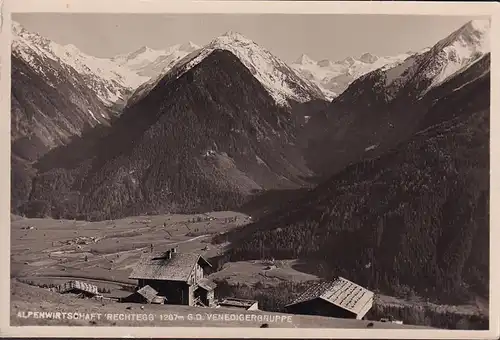 AK Wald im Pinzgau, Gasthaus Rechtegg, Venedigergruppe, gelaufen