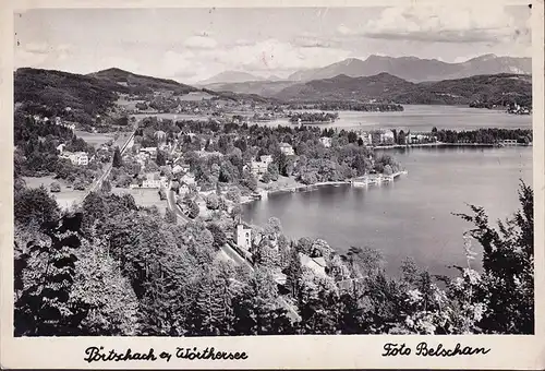 AK Pörtschach, Stadtansicht, Foto Belschan, gelaufen 1953
