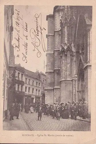 CPA Roubaix, Eglise Saint Martin, gelaufen 1902