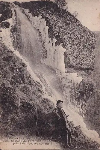 CPA Cantal, Cascade du Petrus pres Saint Jacques des Blats, gelaufen 1906