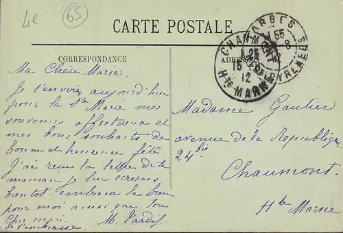 CPA Tarbes, Vue sur L Adour et les Pyrenees, Tuileirie, gelaufen 1912