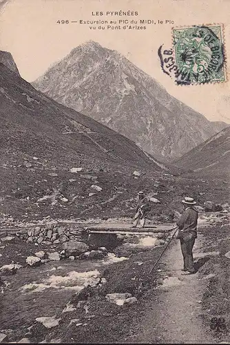 CPA Bagneres de Bigorre, Excursion au PIC du MIDI, le PIC vu du Pont d Arizes, gelaufen