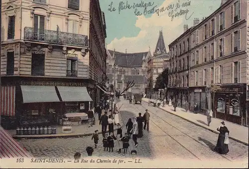 CPA Saint Denis, La Rue du Chemin de fer, Epicerie, ungelaufen