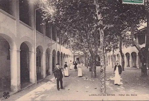 CPA Lamalou les Bains, Hotel des Bains, gelaufen