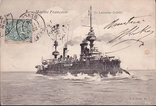 CPA Marine Francaise, Le Latouche Treville, gelaufen 1904