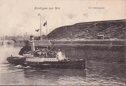 CPA Boulogne sur Mer, Un remorqueur, ungelaufen