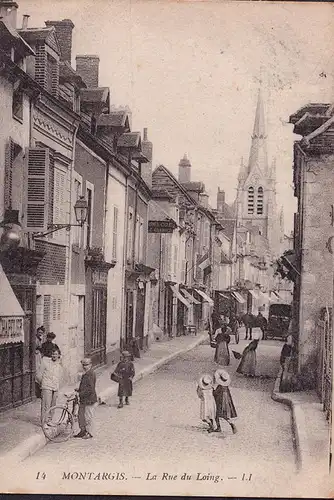 CPA Montargis, La Rue du Loing, Chapelier, ungelaufen