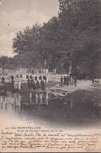 CPA Montpellier, Ecole de Pont sur le Lez, gelaufen 1903