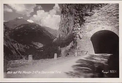 AK Oberinntal, Blick auf Piz Mondin, Tunneleinfahrt, ungelaufen