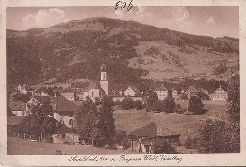 AK Andelsbuch, Stadtansicht, Kirche, Bregenzer Wald, ungelaufen