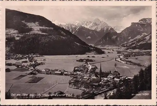 AK Zell am Ziller gegen die Gletscher Zillertal, Panoramaansicht, ungelaufen