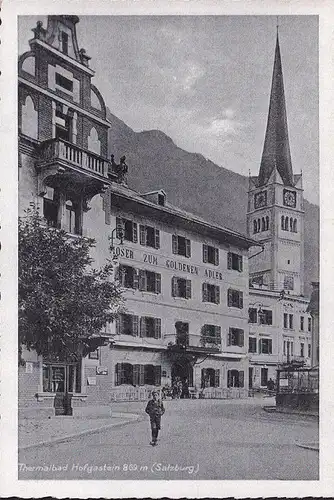 AK Bad Hofgastein, Hotel Moser zum goldenen Adler, Thermalbad, ungelaufen