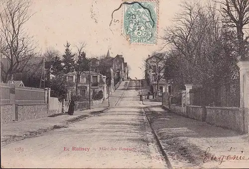 CPA Le Raincy, Allee des Bosquets, gelaufen 1903
