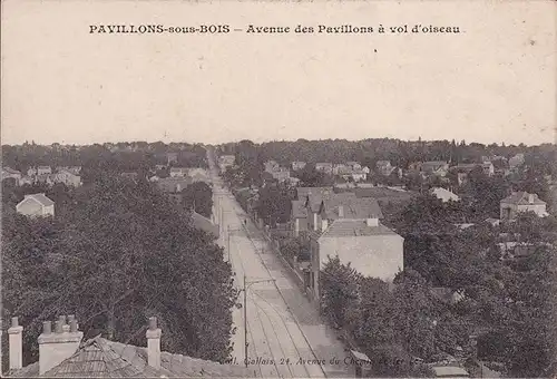 CPA Les Pavillons sous Bois, Avenue des Pavillons a vol d oiseau, ungelaufen