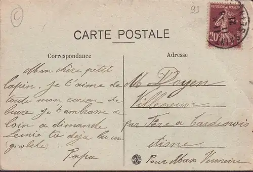 CPA Saint Denis, La Poste, gelaufen 1921