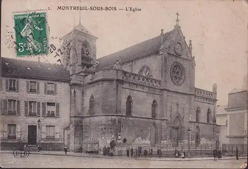 CPA Montreuil sous Bois, L Eglise, gelaufen 1907