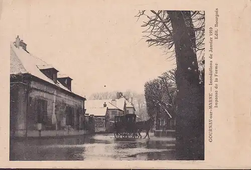 CPA Gournay sur Marne, Inondation de Janvier 1910, Impasse de la Ferme, ungelaufen