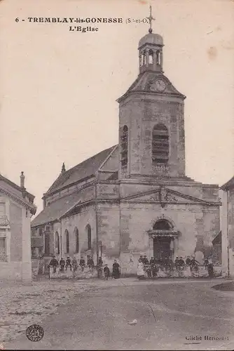 CPA Tremblay les Gonesse, L Eglise, gelaufen 1915