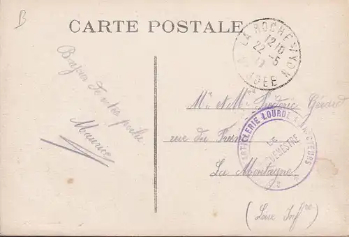 AK La Roche sur Yon, Vue generale, Grand Magasin d Armes, Poste Militaire, gelaufen 1917