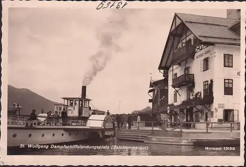 AK St. Wolfgang, Dampfschiffslandungsplatz, Dampfer Franz Josefl, Hotel Weisses Rössl, ungelaufen