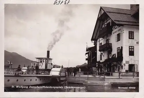 AK St. Wolfgang, Dampfschiffslandungsplatz, Dampfer Franz Josefl, Hotel Weisses Rössl, ungelaufen