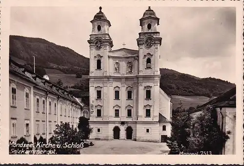 AK Mondsee, Kirche und Schloss, ungelaufen